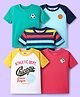 Babyhug Cotton Knit Half Raglan Sleeves T-Shirts with Sports Print & Stripes Pack of 5 - Multicolor