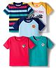 Babyhug Cotton Knit Half Raglan Sleeves T-Shirts with Sports Print & Stripes Pack of 5 - Multicolor