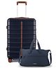 Assembly Premium Polycarbonate Luggage (60 Liters) - Hard Check-In Trolley Bag (24 inches) with Duffle Bag 35 Liters  (Blue) - Odyssey