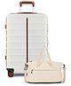 Assembly Premium Polycarbonate Luggage (60 Liters) - Hard Check-In Trolley Bag (24 inches) with Duffle Bag 35 Liters  (White) - Odyssey