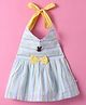 Wonderchild Sleeveless Striped Bow Applique Dress - Multi Colour