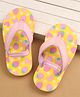 Cute Walk by Babyhug Flip Flops with Back Strap Closure & Strawberry Print - Yellow & Pink