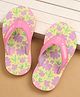Cute Walk by Babyhug Slip On Flip Flops with Floral Print - Pink