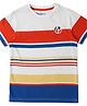 Pepe Jeans Cotton Knit Half Sleeves T-Shirt with Stripes - White Red Blue