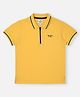 Pepe Jeans Cotton Knit Half Sleeves Polo T-Shirt with Brand Logo Print - Golden