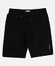 Pepe Jeans Cotton Elastane Woven Above Knee Length Shorts With Brand Print - Black