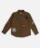 Pepe Jeans Cotton Woven Full Sleeves Shirt With Text Print - Light Brown