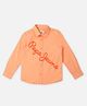 Pepe Jeans Cotton Woven Full Sleeves Shirt With Logo Print - Peach