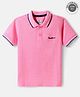 Pepe Jeans Cotton Knit Half Sleeves  Polo T-Shirt with Logo Detailing - Pink