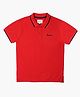 Pepe Jeans Cotton Knit Half Sleeves Solid Polo T-Shirt - Red