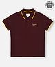 Pepe Jeans Cotton Knit Half Sleeves Solid Polo T-Shirt - Wine