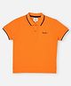 Pepe Jeans Cotton Knit Half Sleeves Solid Polo T-Shirt - Orange
