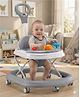 Babyhug Foldable Baby Walker with Parental Push Handle & Musical Toy Bar - Grey| Cushion Seat| Adjustable Height| Smooth Swivel Wheels| Removable Parental Handle