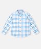 Pepe Jeans Cotton Woven Full Sleeves Checks Shirt - Aqua Blue & White