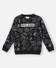 Pepe Jeans Fleece Woven Full Sleeves Sweatshirt With Typography Print - Black