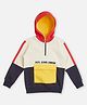 Pepe Jeans Fleece Woven Full Sleeves Hooded Sweatshirt With Cut & Sew Design - Navy Blue