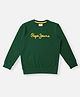 Pepe Jeans Cotton Woven Full Sleeves Sweatshirt With Brand Logo Print - Green