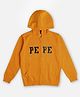 Pepe Jeans Cotton Woven Full Sleeves Hooded Sweatjacket With Pepe Print & Kangaroo Pockets - Yellow