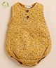 Cot & Candy Organic Cotton Sleeveless Floral Printed Bubble Onesie - Mustard