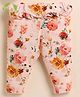 Cot & Candy Organic Cotton Floral Printed  Leggings - Peach