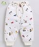Cot & Candy Organic Cotton Construction Theme Printed Joggers - Cream