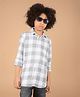 CRIMSOUNE CLUB 100% Cotton Full Sleeves Checked Shirt - Grey