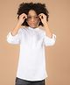 CRIMSOUNE CLUB Linen Full Sleeves Solid Kurta - White