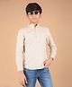 CRIMSOUNE CLUB Linen Full Sleeves Solid Kurta - Beige