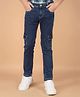 CRIMSOUNE CLUB Cotton Solid Cargo Jeans - Blue