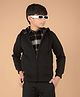 CRIMSOUNE CLUB Cotton Solid Hooded Sweatshirt - Black