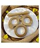 neemtoys Baby Neem Wooden Teethers - Apple, Mango, Dumbbell & Ring