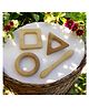 neemtoys Neem Wooden Teethers For Babie | Dumbbell, Ring, Square & Triangle