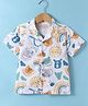 JASH KIDS Cotton Knit Half Sleeves Shirt with Bees & Dog Print - Green