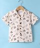 JASH KIDS Cotton Knit Half Sleeves Shirt with Dog Print - Brown