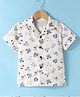 JASH KIDS Cotton Knit Half Sleeves Shirt with Dog Print - Grey