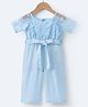 Mark & Mia Half Raglan Sleeves Jumpsuit with Butterfly Applique - Light Blue