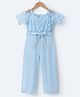 Mark & Mia Half Sleeves Jumpsuit With Butterfly Applique - Blue