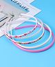 Pine Kids Hair Bands with Pearls & Floral Print Pack Of 5 - White & Pink