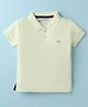 Little Darlings Sinker Knit Half Sleeves Polo T-Shirt With Brand Logo Print - Light Green