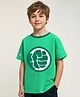 Pine Kids Marvel Terry Knit Half Sleeve Drop Shoulder T-Shirt With Hulk Graphic & Gold Foil Detailing - Green