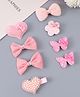 Babyhug Hair Clips with Butterfly Bow Heart Applique  Pack of 8 - Multicolor