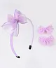 Babyhug Hairband & Clip with Bow Applique Hair Accessories Set - Purple