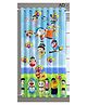 FILYMORE Curtains for Kids Room/Play School Cartoon Sky blue and Green Colors Cartoon Design Parde 4x7 Feet Long Set of 1, Door Curtain