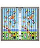 FILYMORE Curtains for Kids Room/Play School Cartoon Sky blue and Green Colors Cartoon Design Parde 4x7 Feet Long Set of 2, Door Curtain