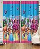 FILYMORE Curtains for Kids Room/Play School Cartoon Pink and Blue Colors Cartoon Design Parde 4x7 Feet Long Set of 2, Door Curtain