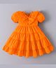 Mark & Mia Half Puffed Sleeves Tiered Frock with Frill Detailing - Orange
