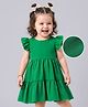 Mark & Mia Half Frill Sleeves Solid Frock - Green