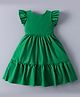Mark & Mia Half Frill Sleeves Solid Frock - Green