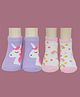 Yellow Bee Cotton Pack Of 2 Unicorn & Rainbow Designed Socks Set - Pink & Purple