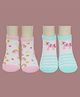 Yellow Bee Cotton Pack Of 2 Rainbow & Unicorn Designed Socks Set - Pink & Aqua